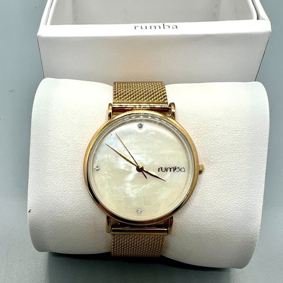 Rumba NY|LA Women's Gold Mesh Analog Dial Quartz Watch FRY137 - Picture 2 of 6